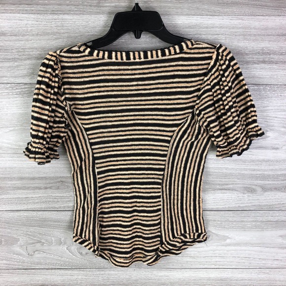 Free People Womens Take One for The Team Striped Short T-Shirt Size Smal… - Picture 7 of 8